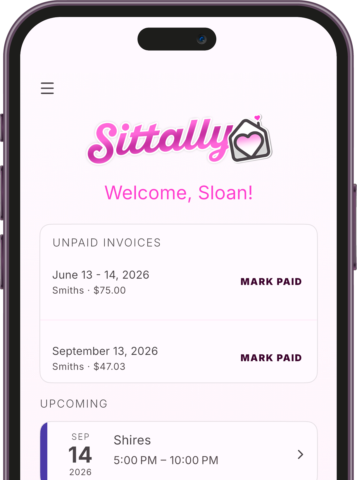 Sittally on iPhone